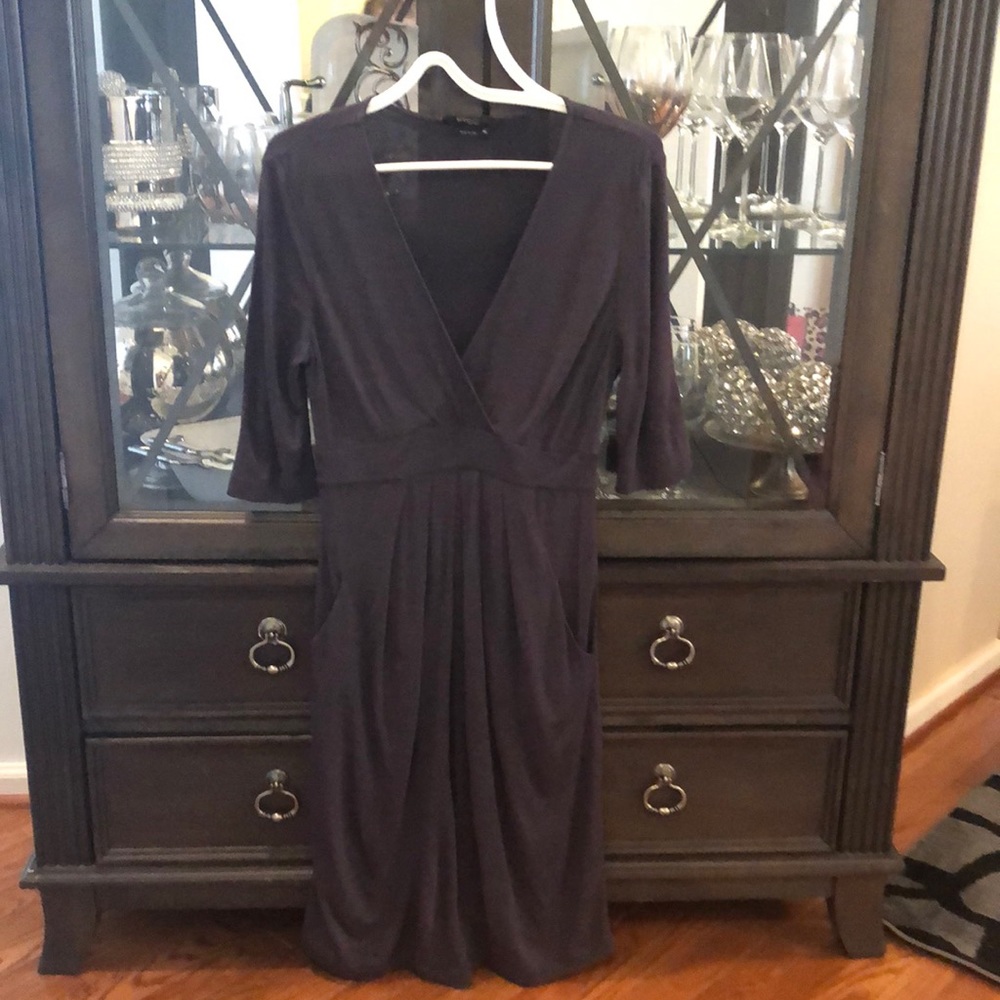 BCBG Petite Gray Midi Dress